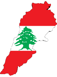 Bandiere Asia Libano Carta Geografica 