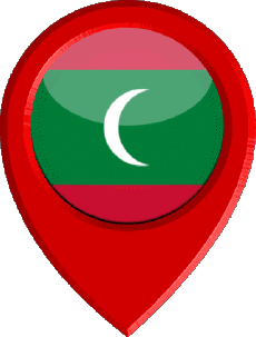 Flags Asia Maldives Location Pin 