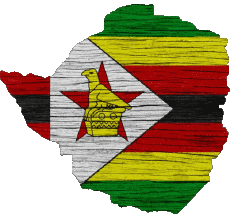 Drapeaux Afrique Zimbabwe carte 