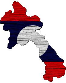 Fahnen Asien Laos Karte 
