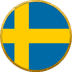 Drapeaux Europe Suède Rond 