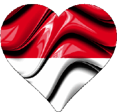 Banderas Europa Mónaco Corazón 