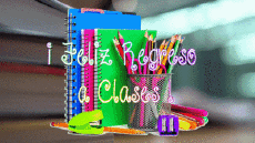 Mensajes Español Feliz Regreso a Clases Fondo animado 002 