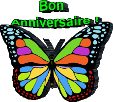 Mensajes Francés Bon Anniversaire Papillons Fondo transparente 002 