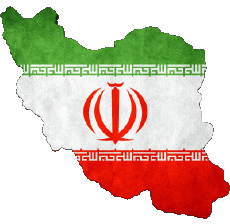 Fahnen Asien Iran Karte 