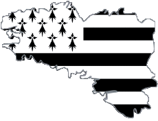 Banderas Francia Regiones Bretaña Mapa 