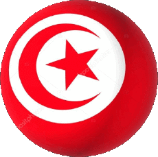 Bandiere Africa Tunisia Tonda 