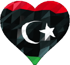 Fahnen Afrika Libyen Herz 