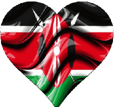 Flags Africa Kenya Heart 