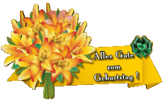 Nachrichten Deutsche Alles Gute zum Geburtstag Blumen Transparenter Hintergrund 008 