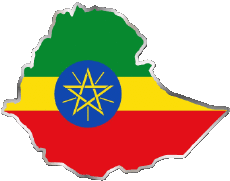 Banderas África Etiopía Mapa 