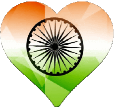 Bandiere Asia India Cuore 
