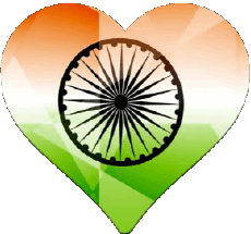 Flags Asia India Heart 