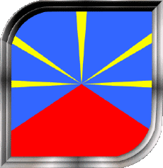 Bandiere Francia D.O.M - T.O.M La Réunion Quadrato 