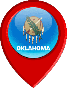 Flags America U.S.A - States Oklahoma Location Pin 