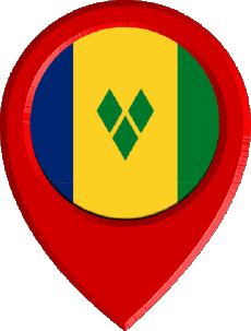 Drapeaux Amériques Saint Vincent et les Grenadines Epingle de Localisation 