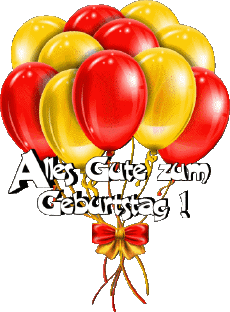 Mensajes Alemán Alles Gute zum Geburtstag Luftballons - Konfetti 007 