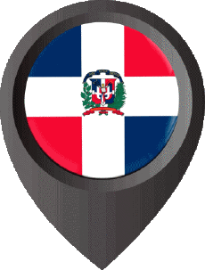 Flags America Dominican Republic Location Pin 