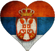 Bandiere Europa Serbia Cuore 