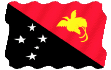 Fahnen Ozeanien Papua Neu-Guinea Welligkeit 