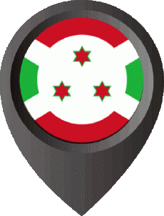 Banderas África Burundi Marcador de ubicación 