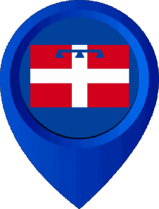 Flags Europe Italy Piemonte Location Pin 