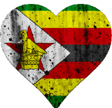 Banderas África Zimbabue Corazón 
