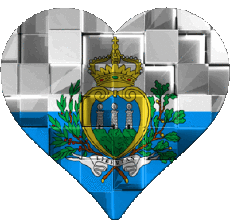 Fahnen Europa San Marino Herz 