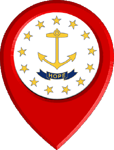 Flags America U.S.A - States Rhode Island Location Pin 
