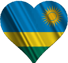 Drapeaux Afrique Rwanda Coeur 