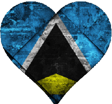 Flags America St. Lucia Heart 