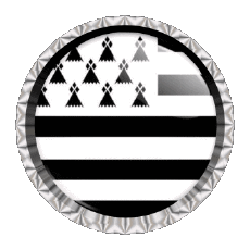 Fahnen Frankreich Regionen Bretagne Rund - Ringe 