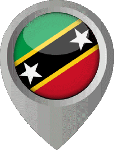 Flags America Saint Kitts and Nevis Location Pin 