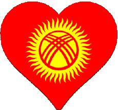 Flags Asia Kyrgyzstan Heart 