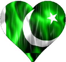 Bandiere Asia Pakistan Cuore 
