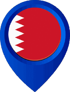 Fahnen Asien Bahrain Standort-Pin 