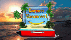 Mensajes Francés Bonnes Vacances Fondo animado 004 