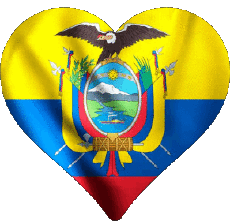 Banderas América Ecuador Corazón 
