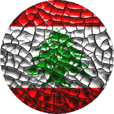 Drapeaux Asie Liban Rond 