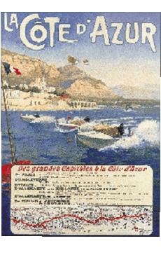 Cote d&#039;azur-Humor -  Fun ART Retro Posters - Places France Cote d Azur Cote d&#039;azur