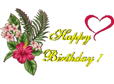Messages Anglais Happy Birthday Floral 007 