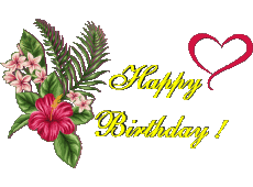Nachrichten Englisch Happy Birthday Floral Transparenter Hintergrund 007 