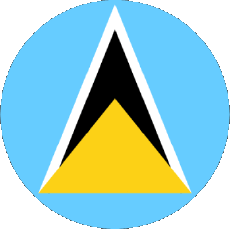 Drapeaux Amériques Sainte Lucie Rond 