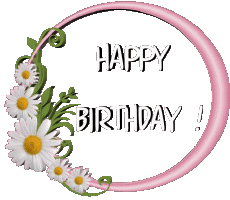 Messages Anglais Happy Birthday Floral 021 