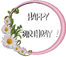 Messages English Happy Birthday Floral Transparent Background 021 