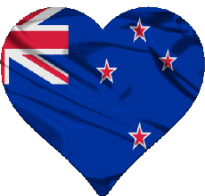 Banderas Oceanía Nueva Zelanda Corazón 