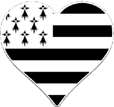 Banderas Francia Regiones Bretaña Corazón 