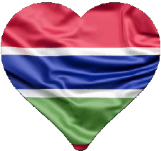 Fahnen Afrika Gambia Herz 