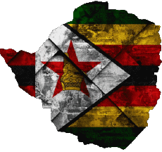 Flags Africa Zimbabwe Map 