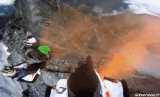 Humor -  Fun Sport Fallschirmspringen Wingsuit Berg 